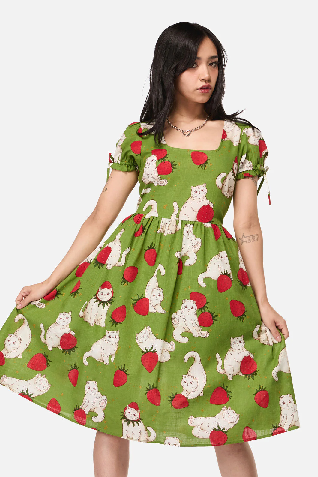 Strawberry Cat Repeat Dress - Image 11