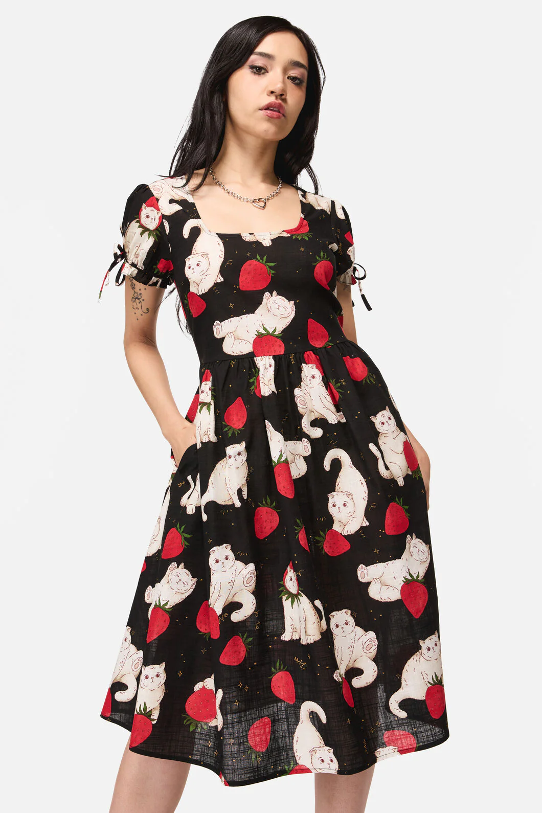 Strawberry Cat Repeat Dress - Image 4