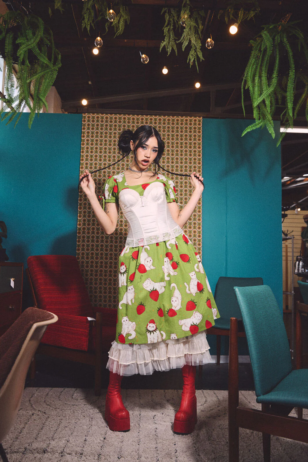 Strawberry Cat Repeat Dress - Image 7