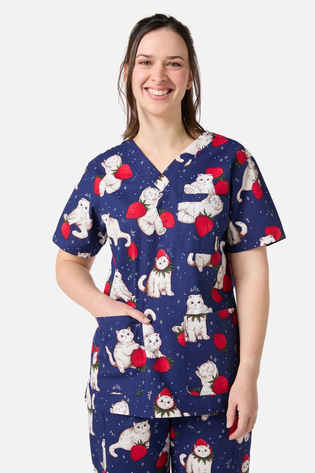 Strawberry Cats Scrub Set - Image 2