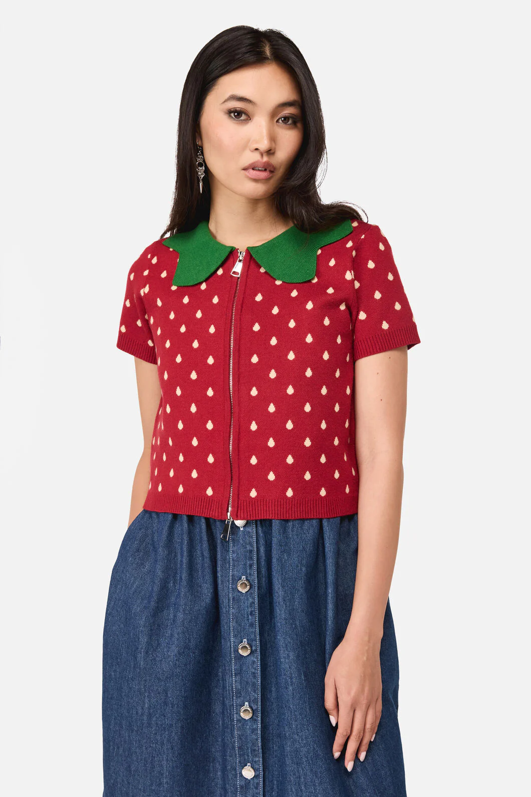 Strawberry Leaf SS Cardigan - Image 2