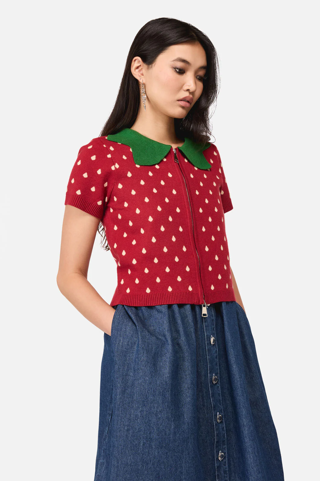 Strawberry Leaf SS Cardigan - Image 3