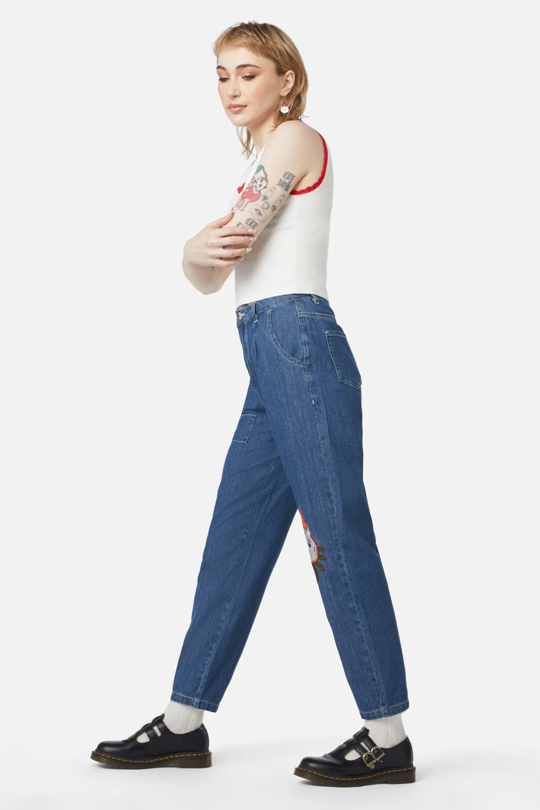Strawberry Patch Peg Leg Jeans - Image 3