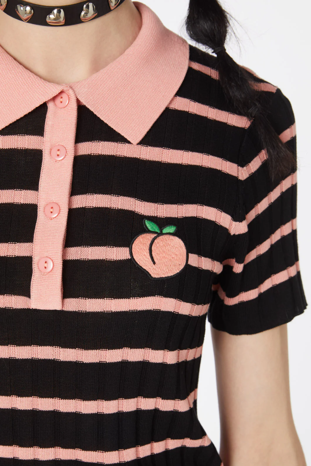 Stripey Peach Collar Knit - Image 5