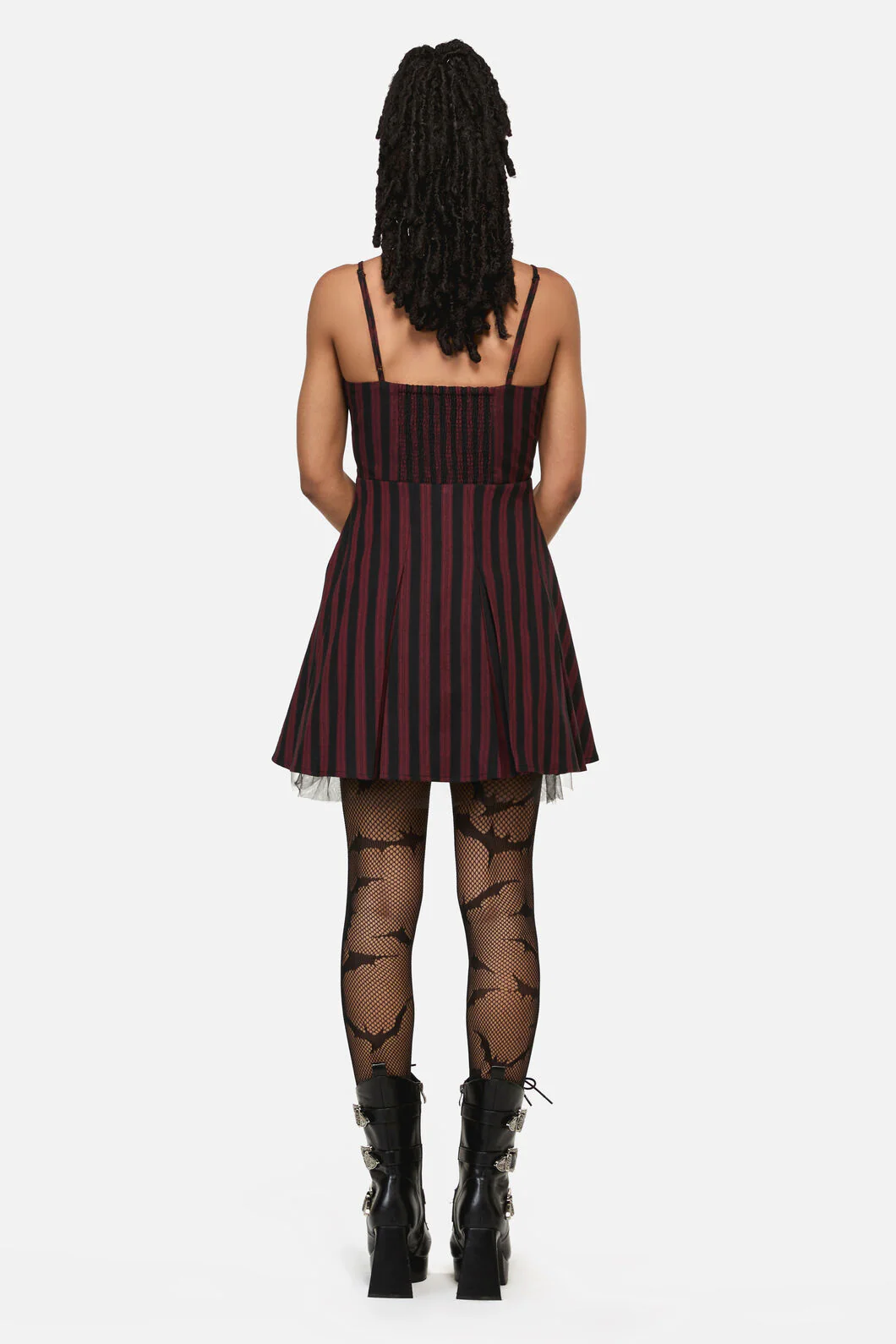 Sucker Pinstripe Goth Dress - Image 4
