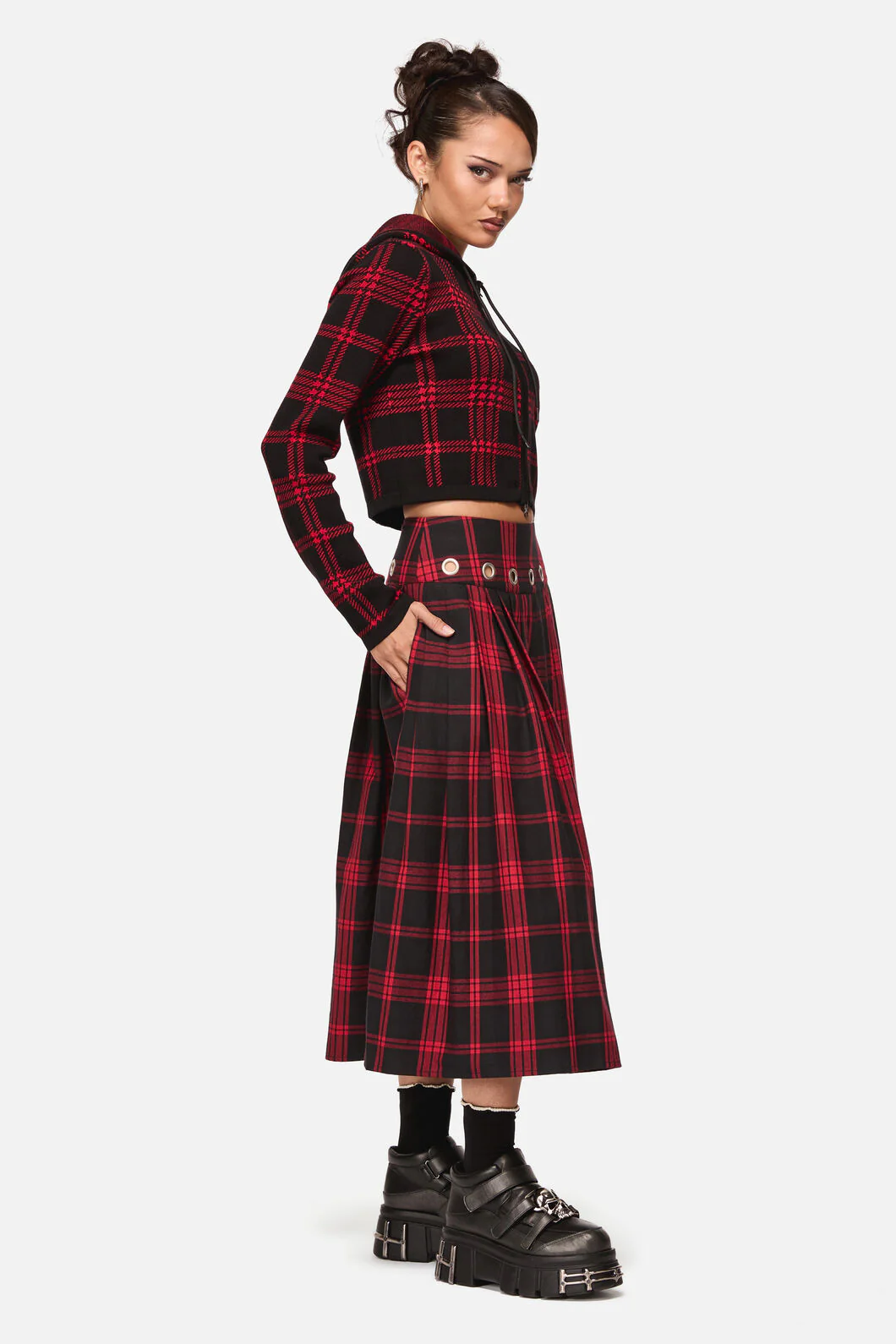 Suffer Punk Tartan Midi Skirt - Image 4