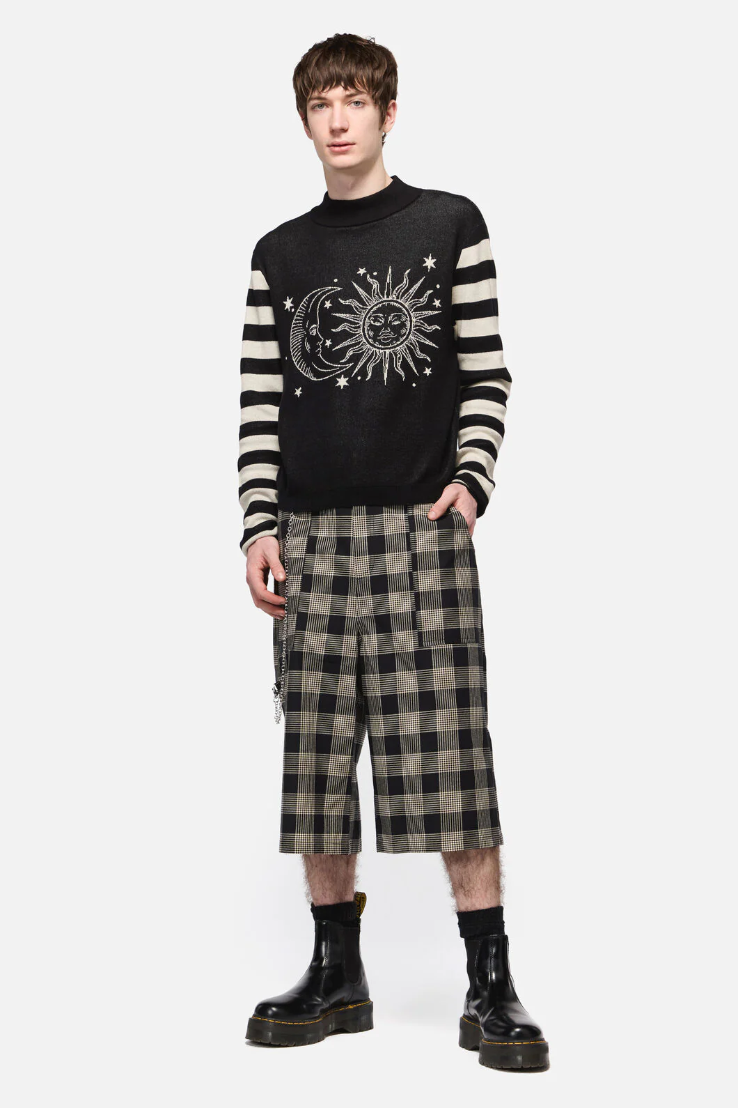 Sun And Moon Stripe Sleeve Uns Knit - Image 4