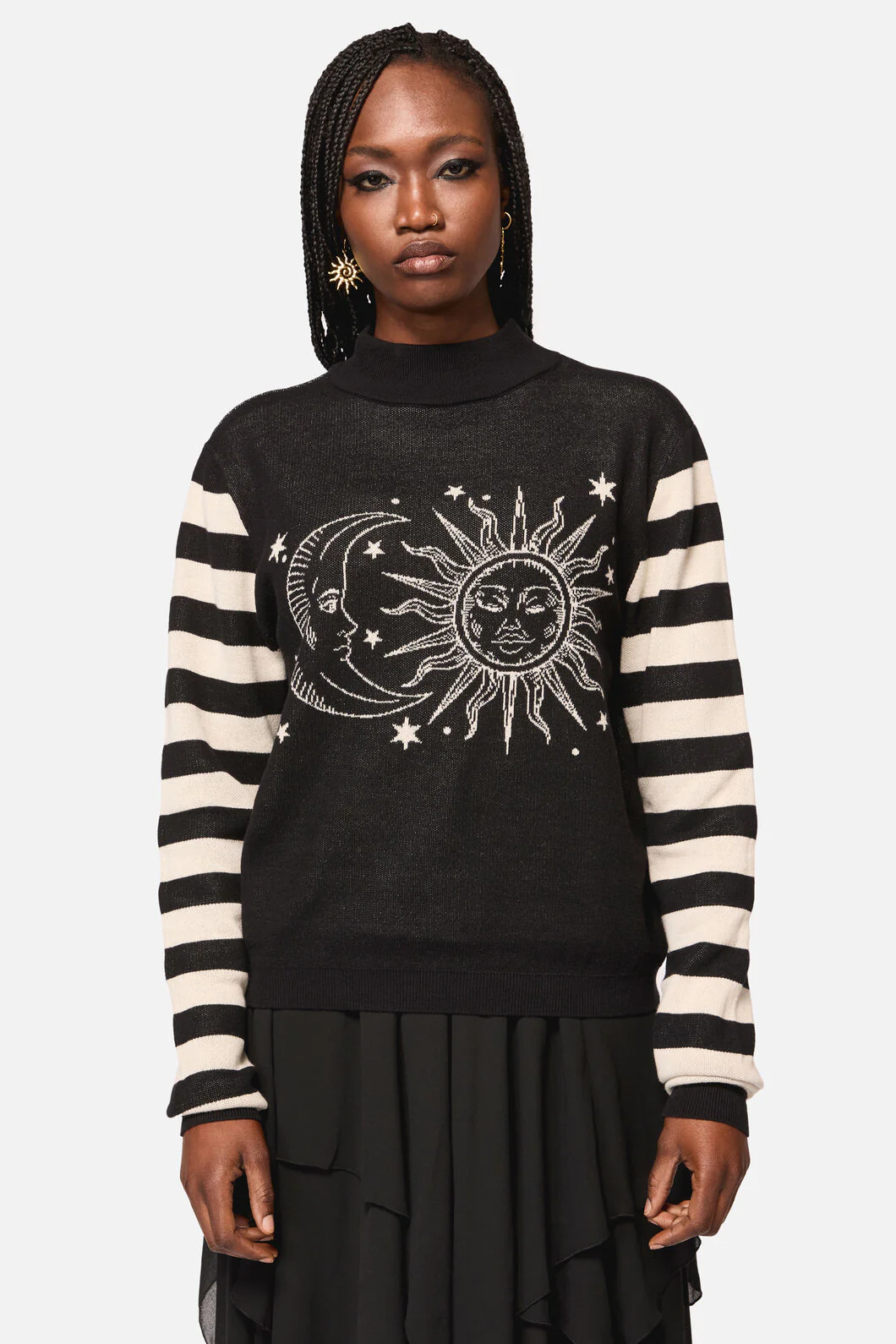 Sun And Moon Stripe Sleeve Uns Knit - Image 6