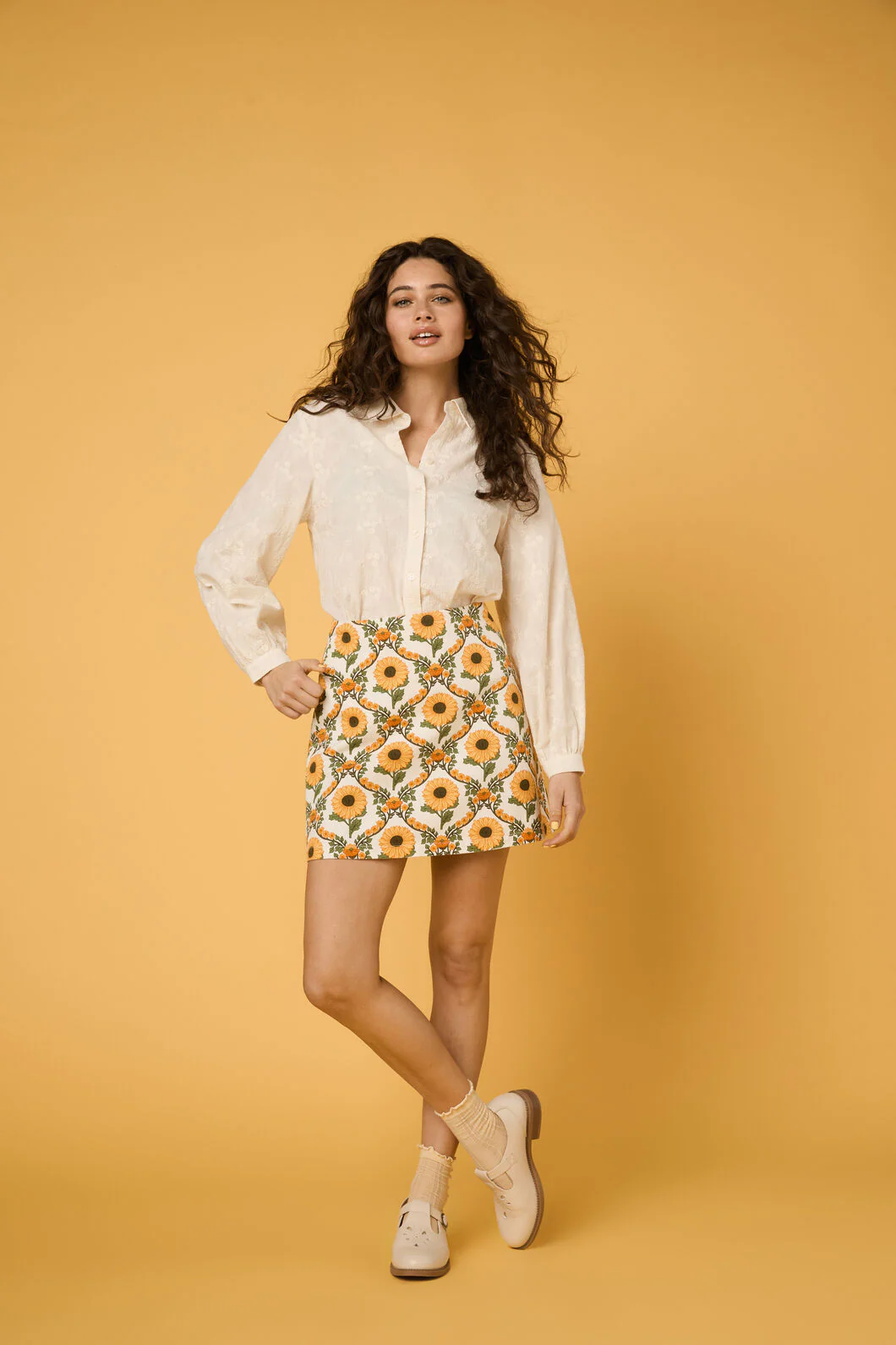 Sunflower Mini Skirt - Image 2
