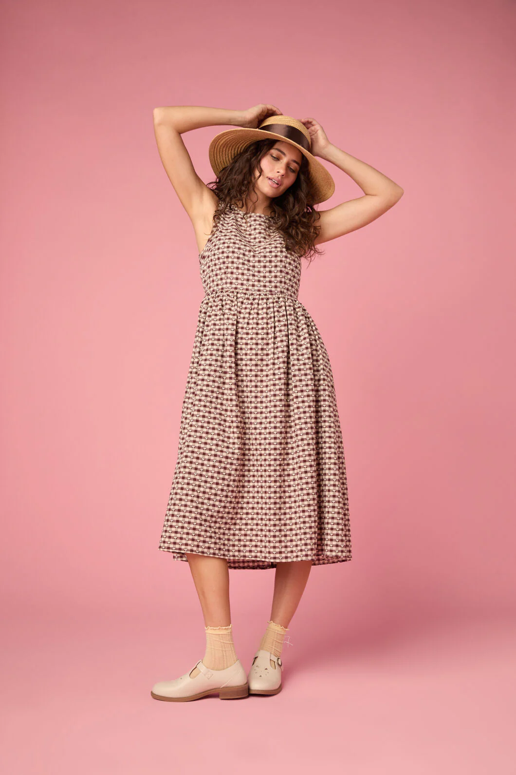 Sweetheart Check Midi Dress - Image 3