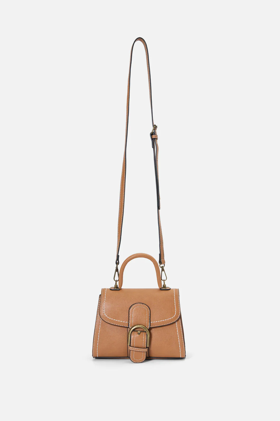 Tan Buckle Handbag - Image 5