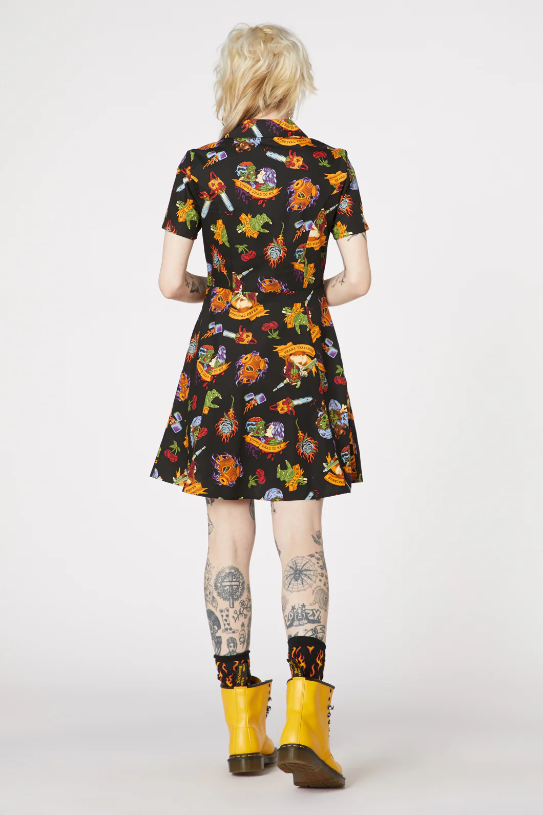 Tattoo Zombie Shirt Dress - Image 10