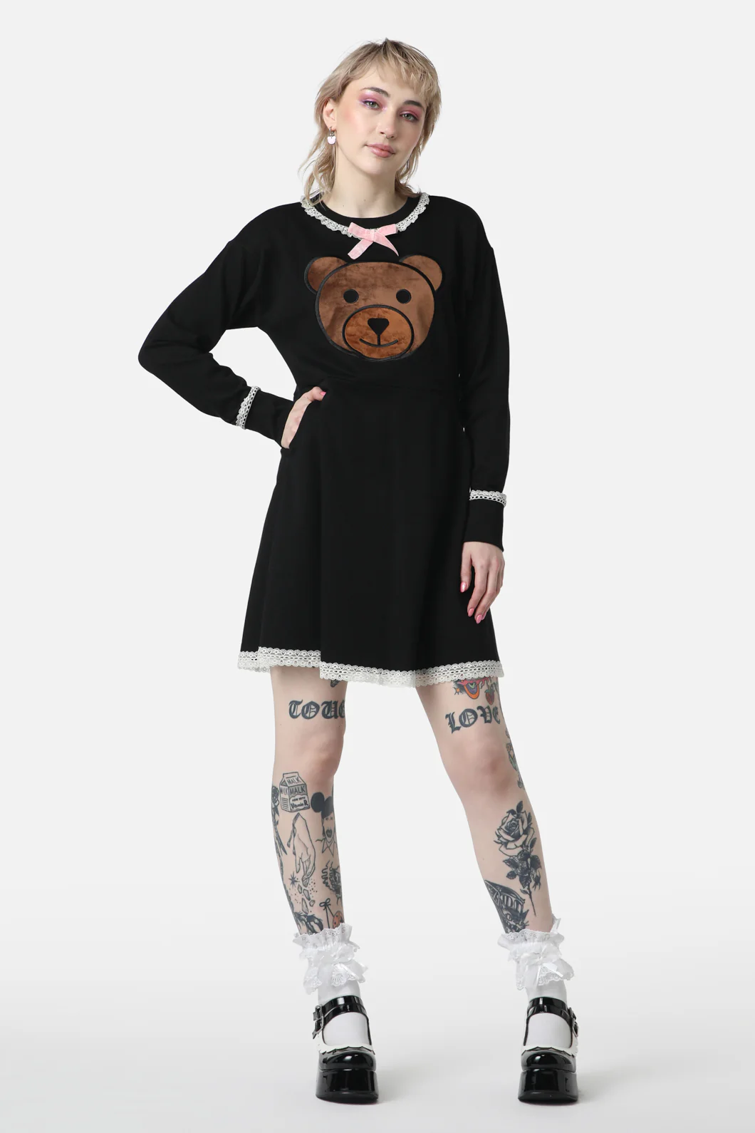 Teddy Lace Jersey Dress - Image 2
