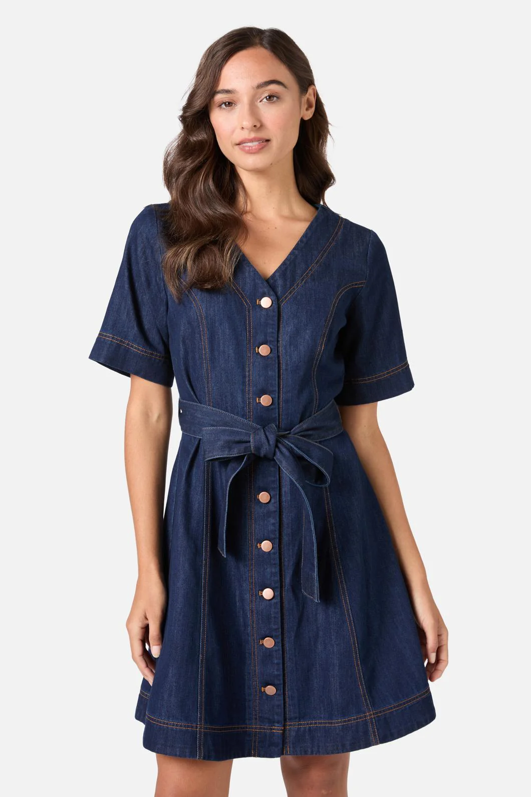 Tegan Denim Mini Dress - Image 2