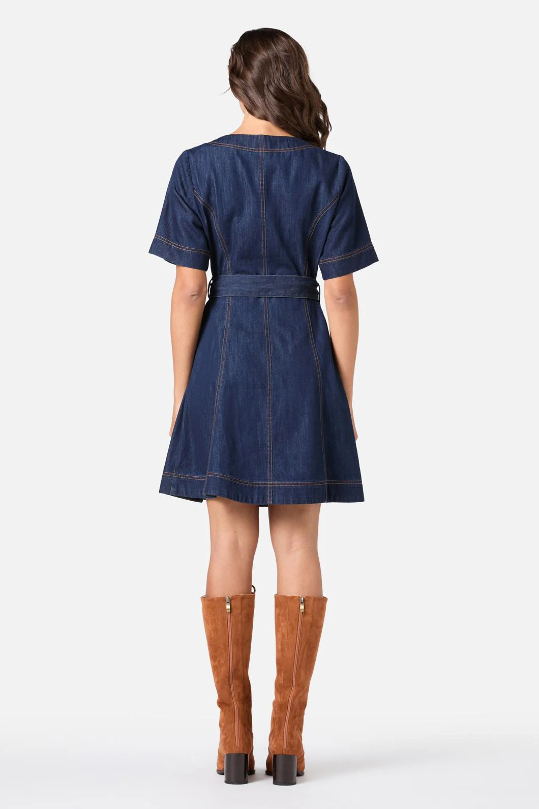 Tegan Denim Mini Dress - Image 4