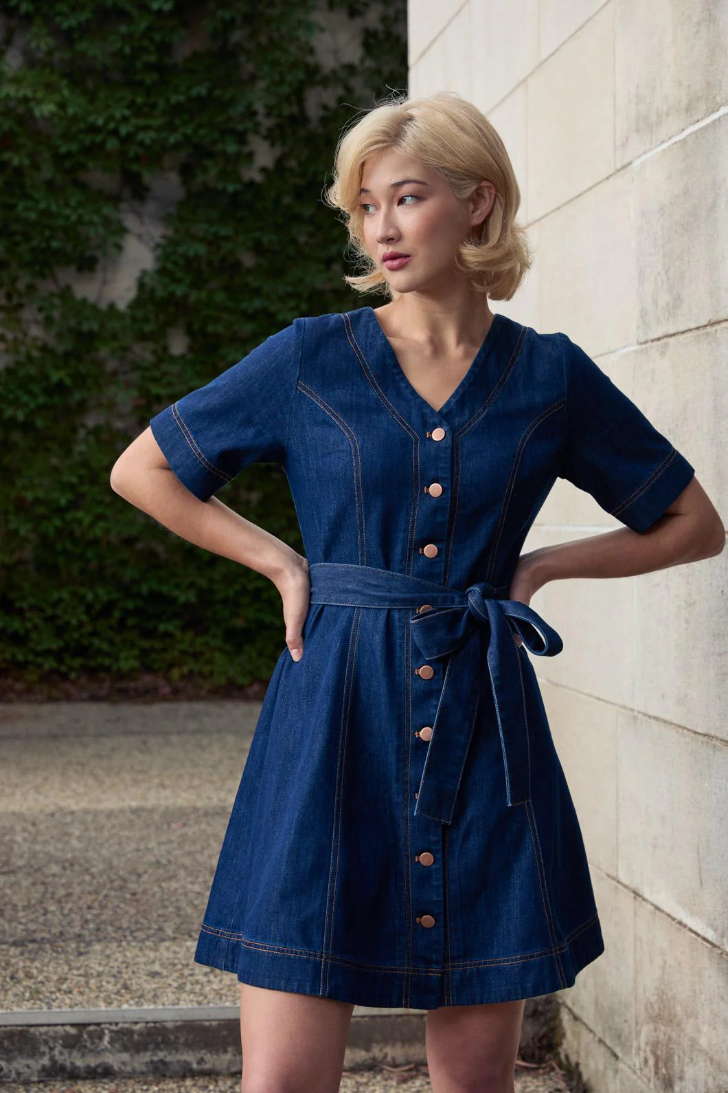 Tegan Denim Mini Dress - Image 7