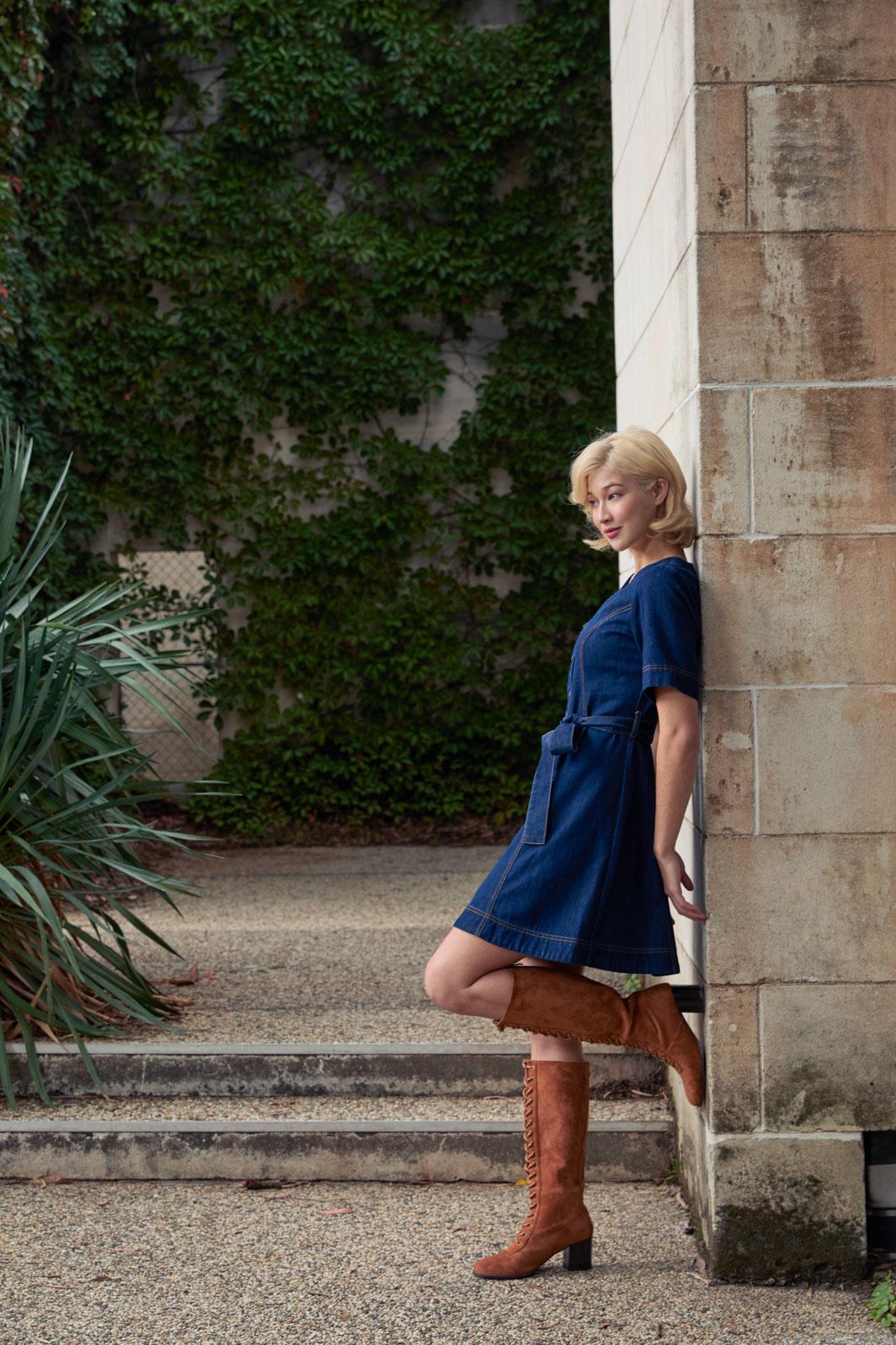 Tegan Denim Mini Dress - Image 8