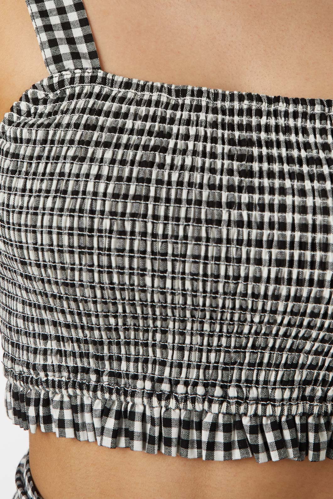 Tessa Check Shirred Top - Image 10