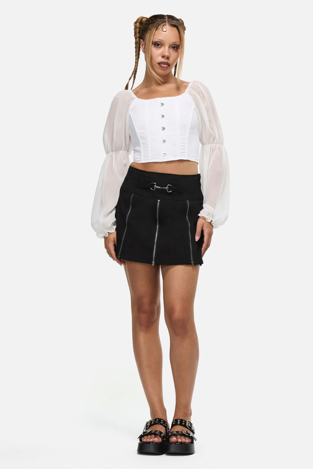 The Adorned Ruffle Corset Blouse