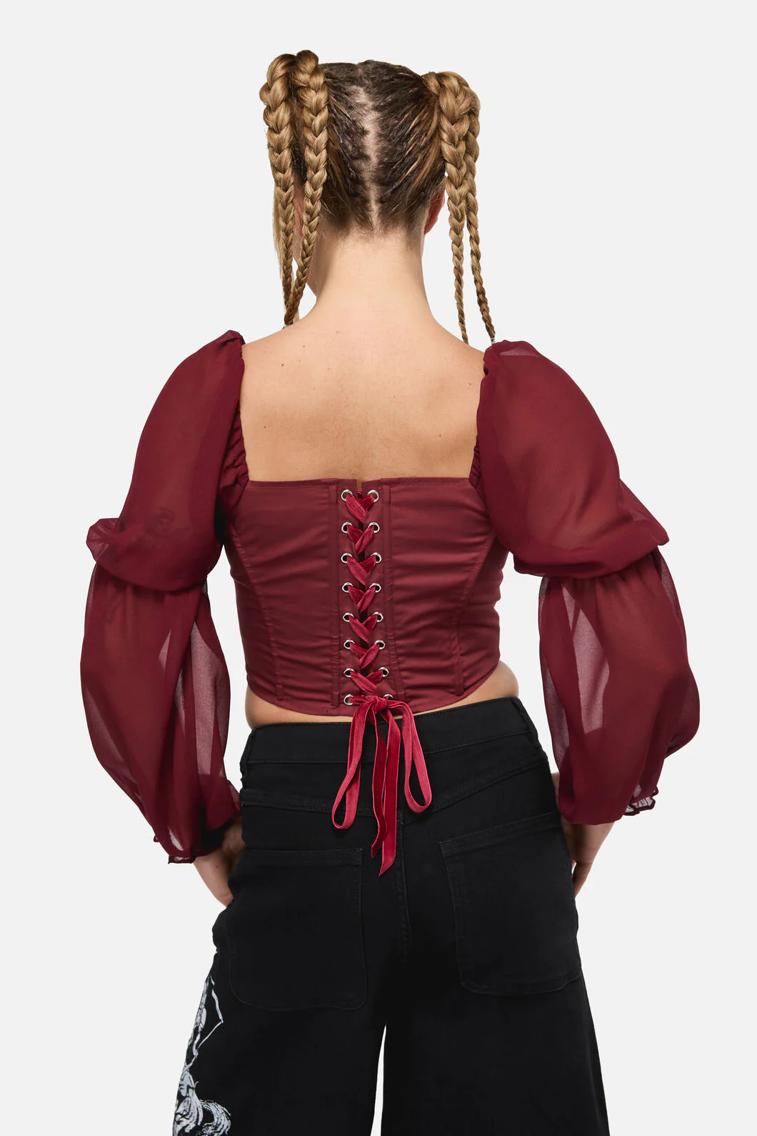 The Adorned Ruffle Corset Blouse - Image 15