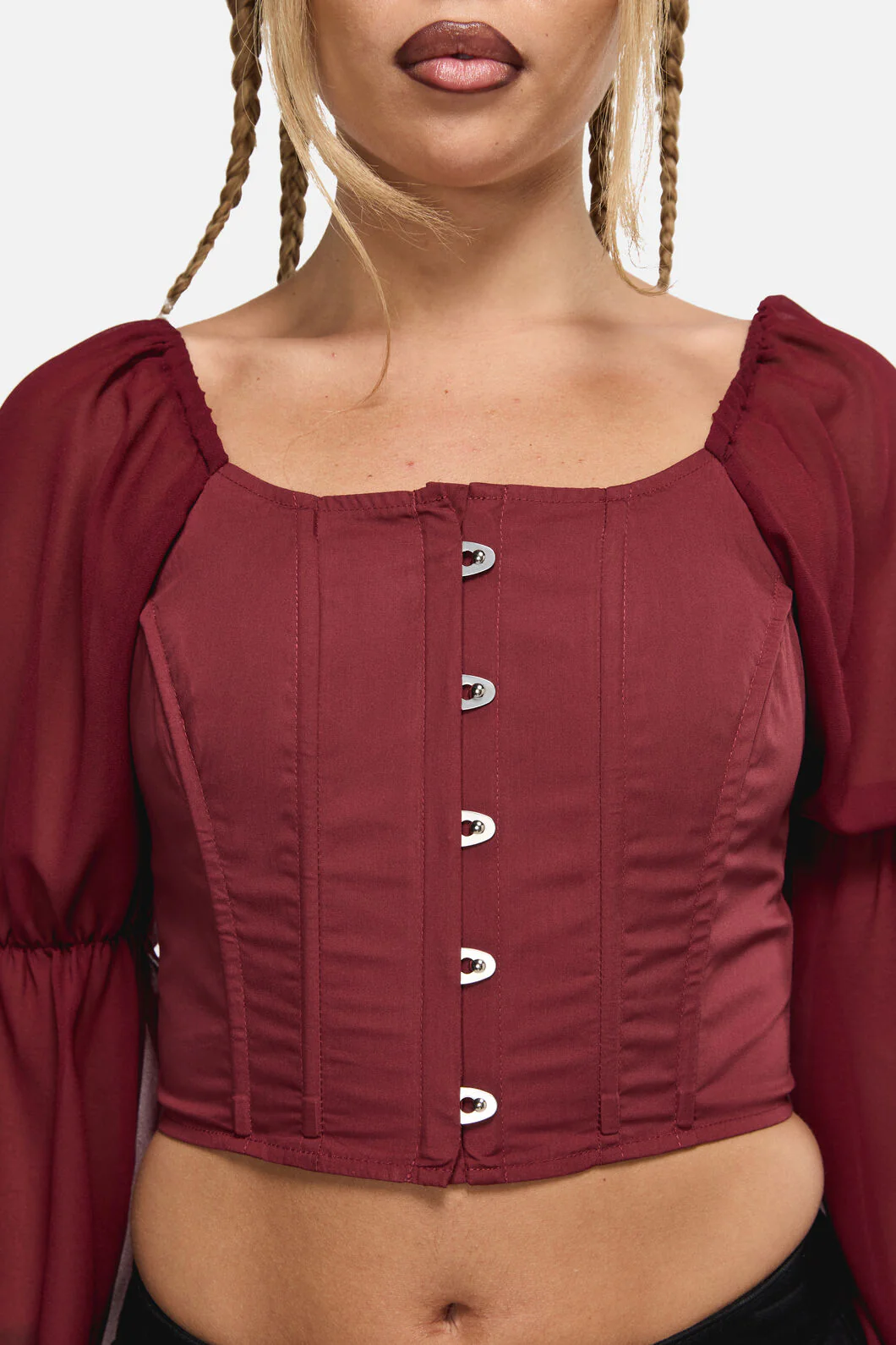 The Adorned Ruffle Corset Blouse - Image 16