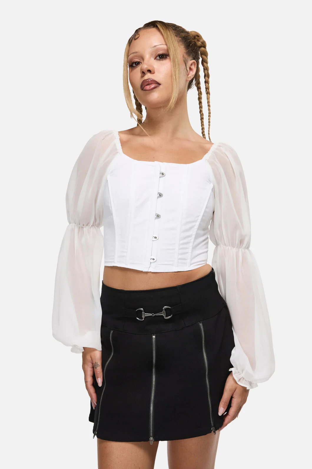 The Adorned Ruffle Corset Blouse - Image 4