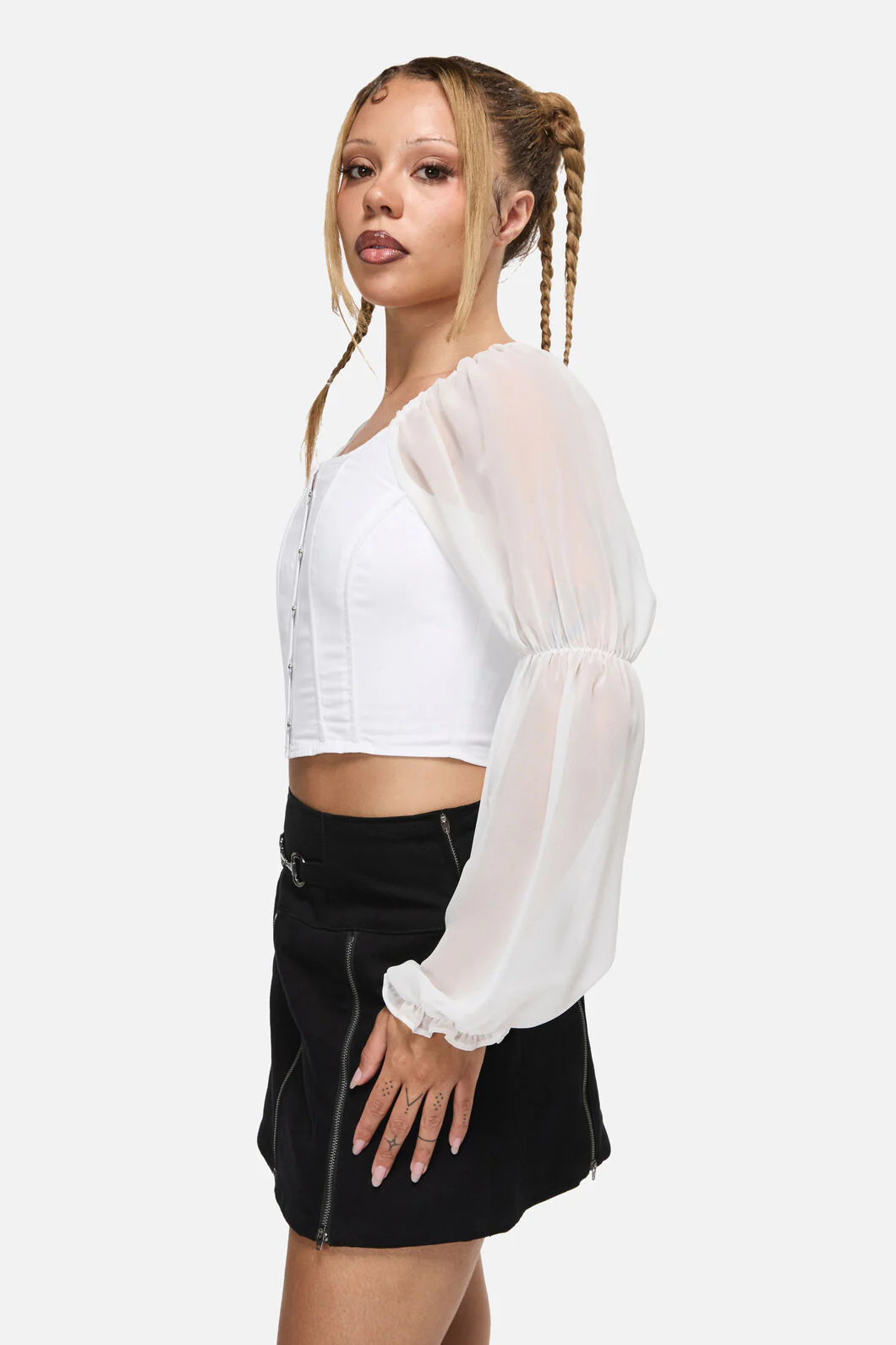 The Adorned Ruffle Corset Blouse - Image 5