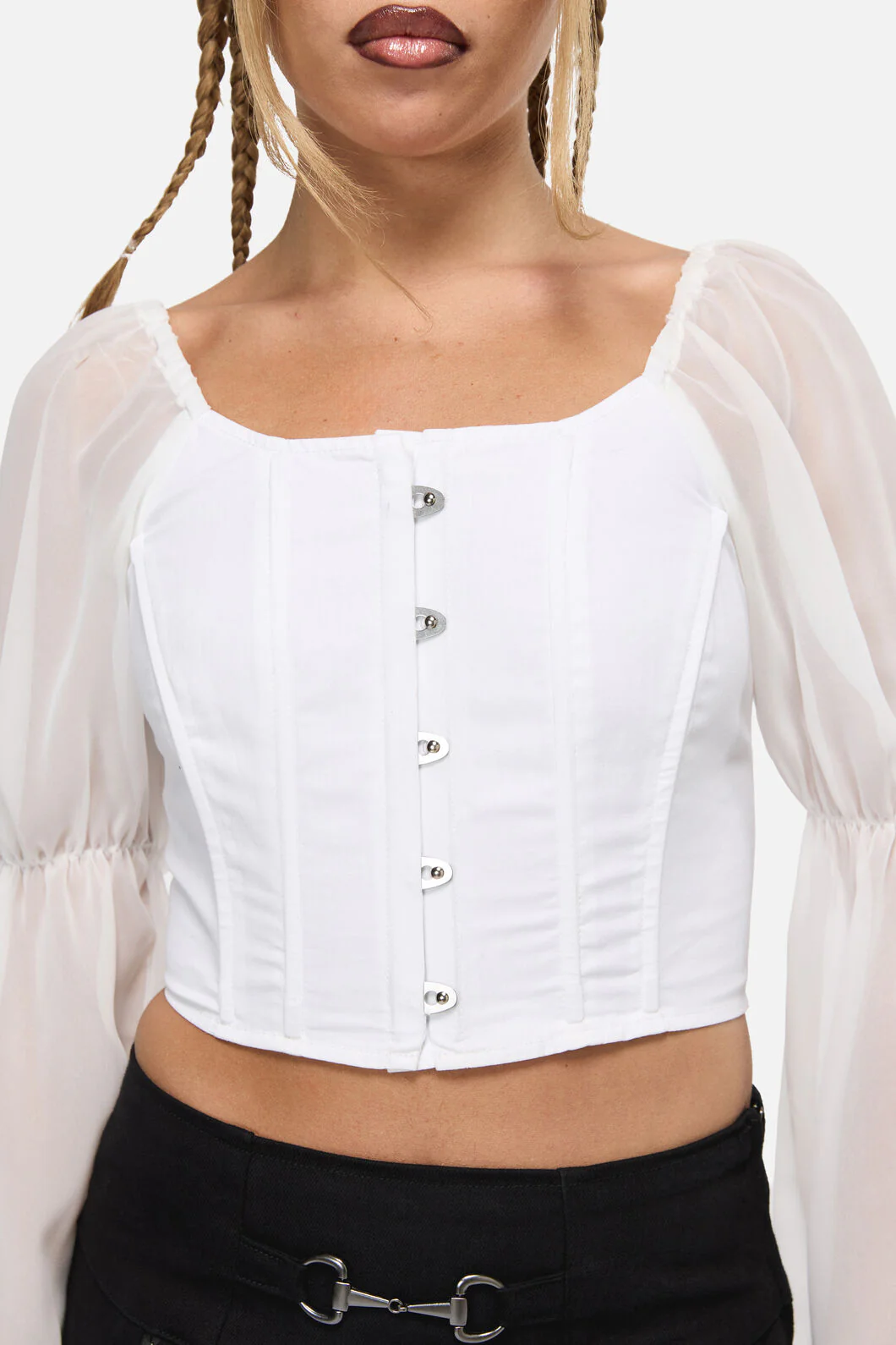 The Adorned Ruffle Corset Blouse - Image 7