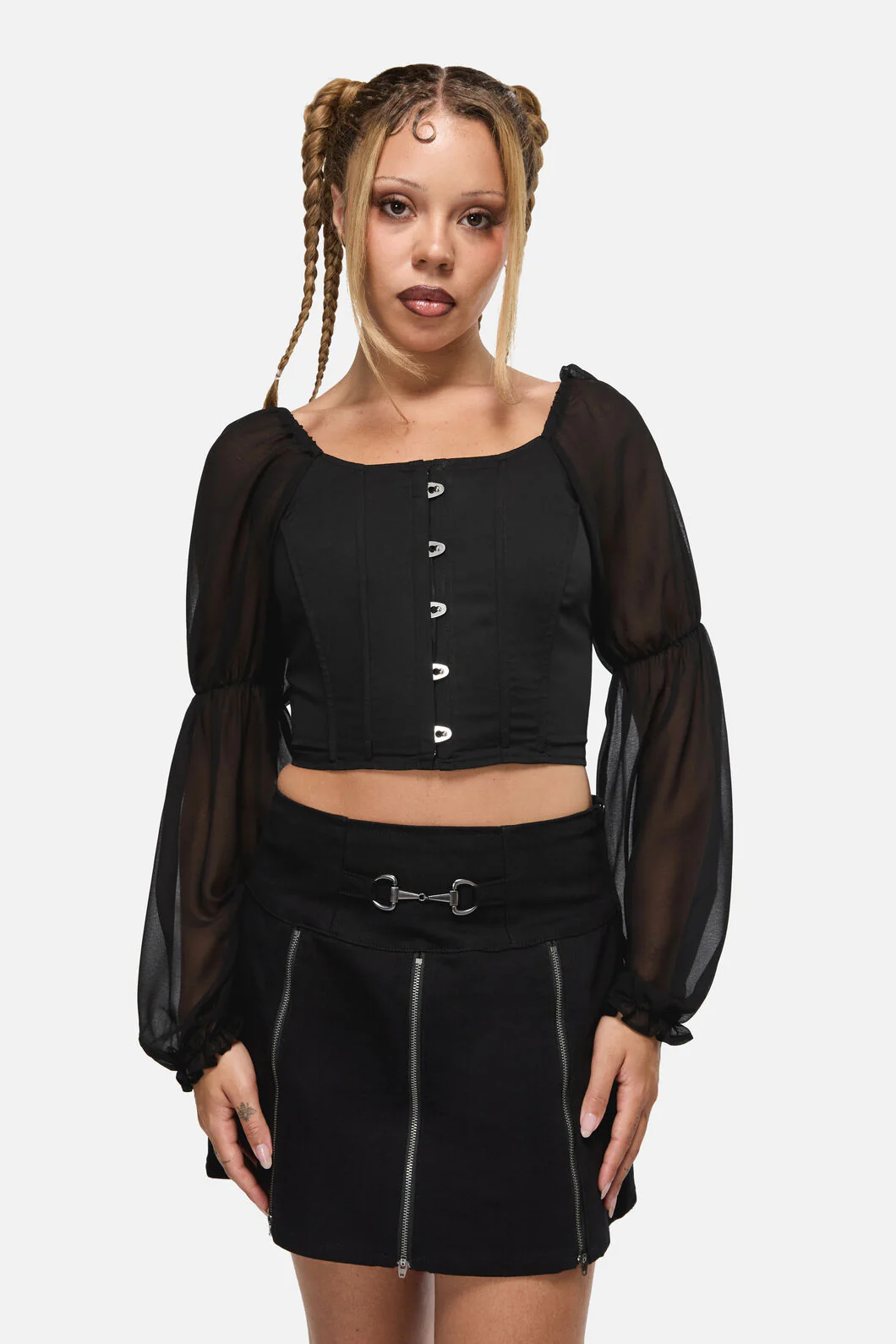The Adorned Ruffle Corset Blouse - Image 8
