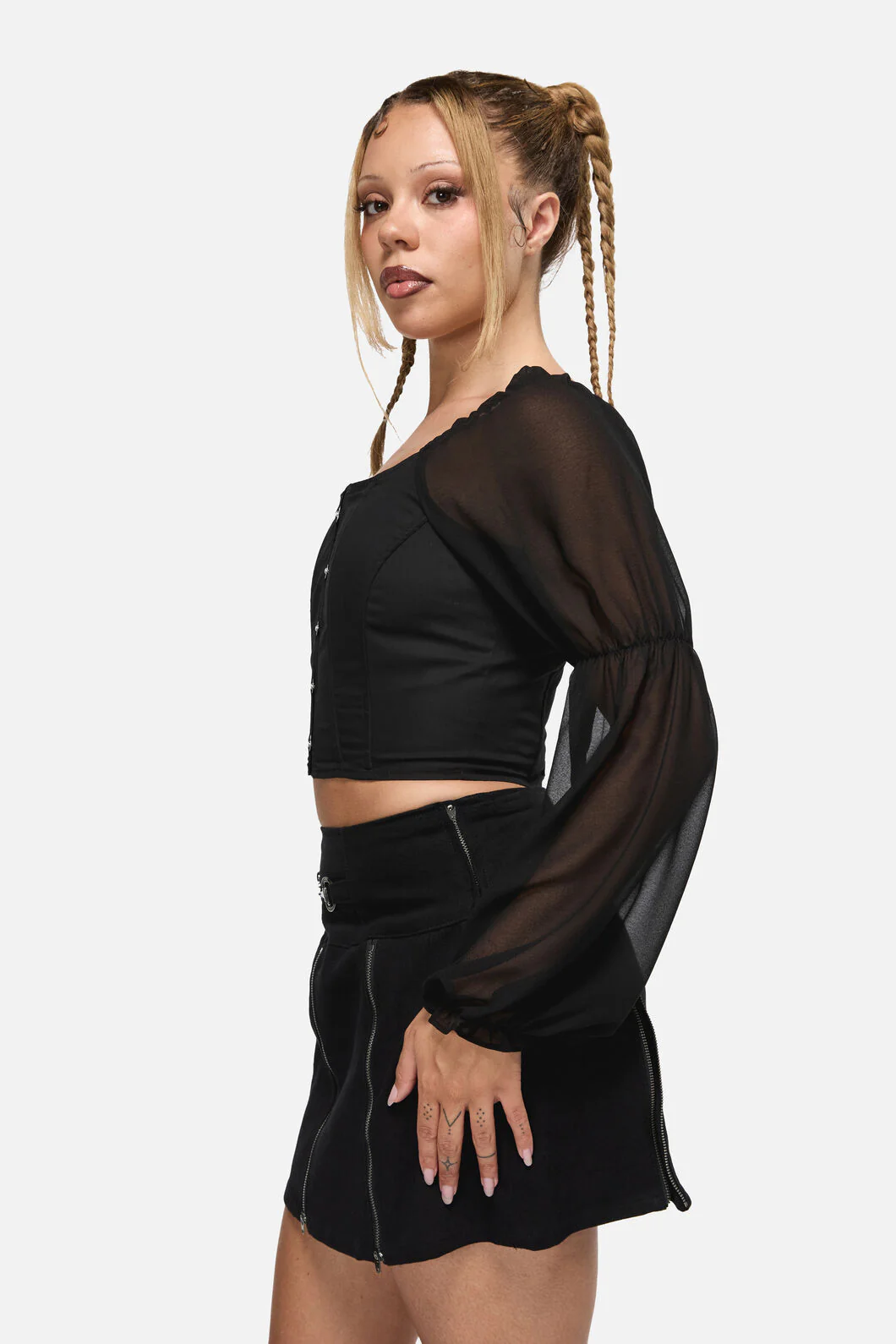 The Adorned Ruffle Corset Blouse - Image 9