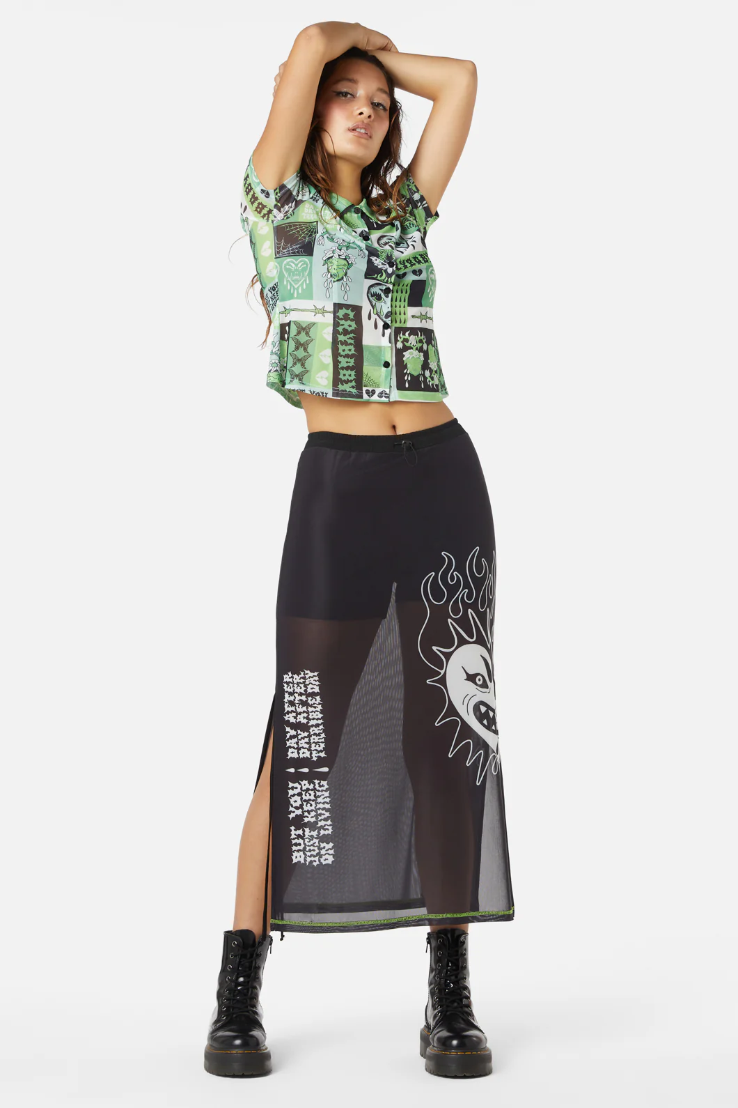 The End Mesh Drawstring Skirt - Image 3