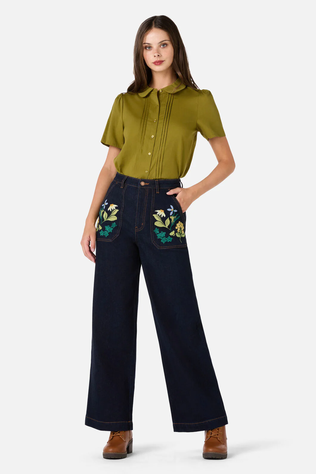 Tree Frog Embroidered Jean