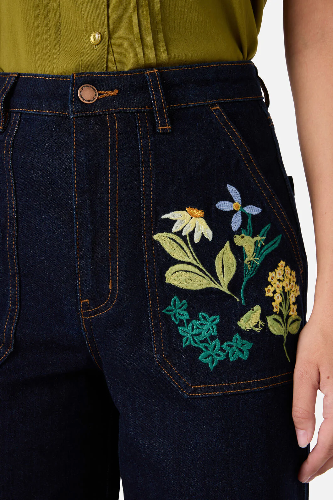 Tree Frog Embroidered Jean - Image 5