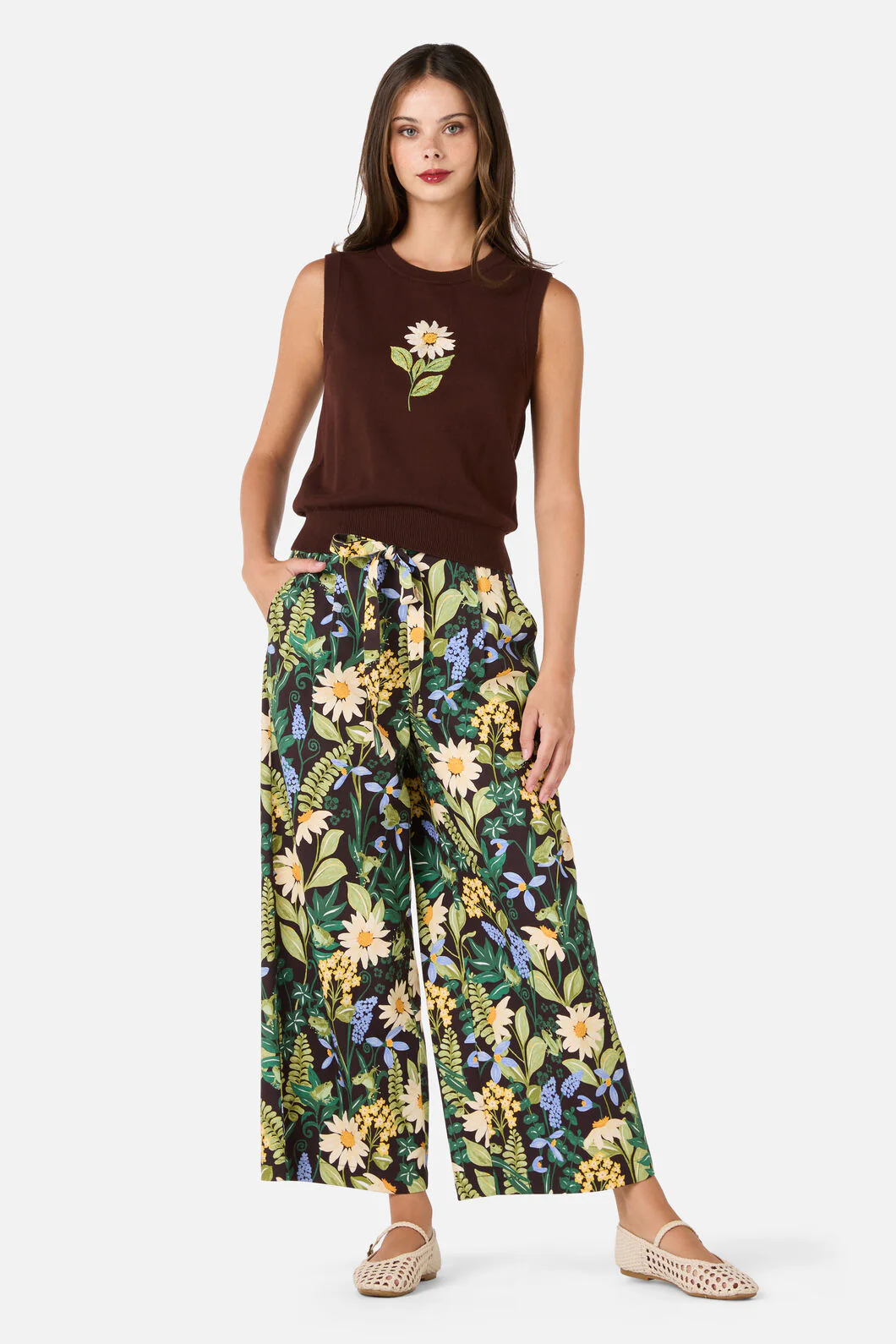 Daisy Embroidered Knit Vest