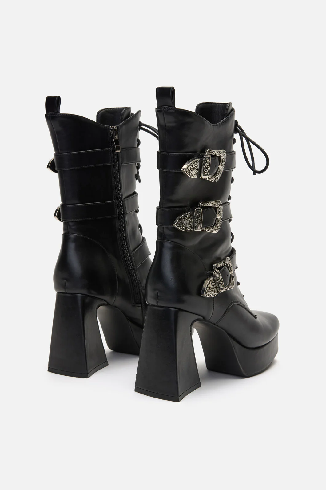 Triple Buckle Heeled Boots - Image 4