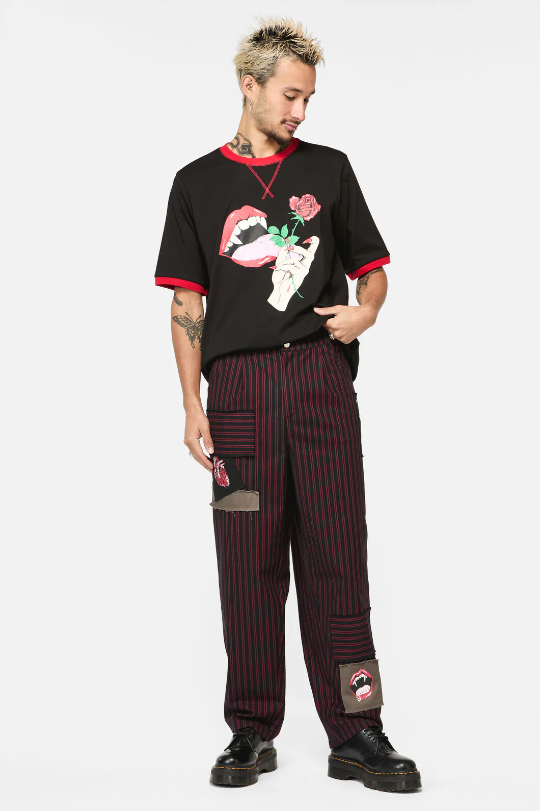 Undead Pin Stripe Patch Pants - Image 2