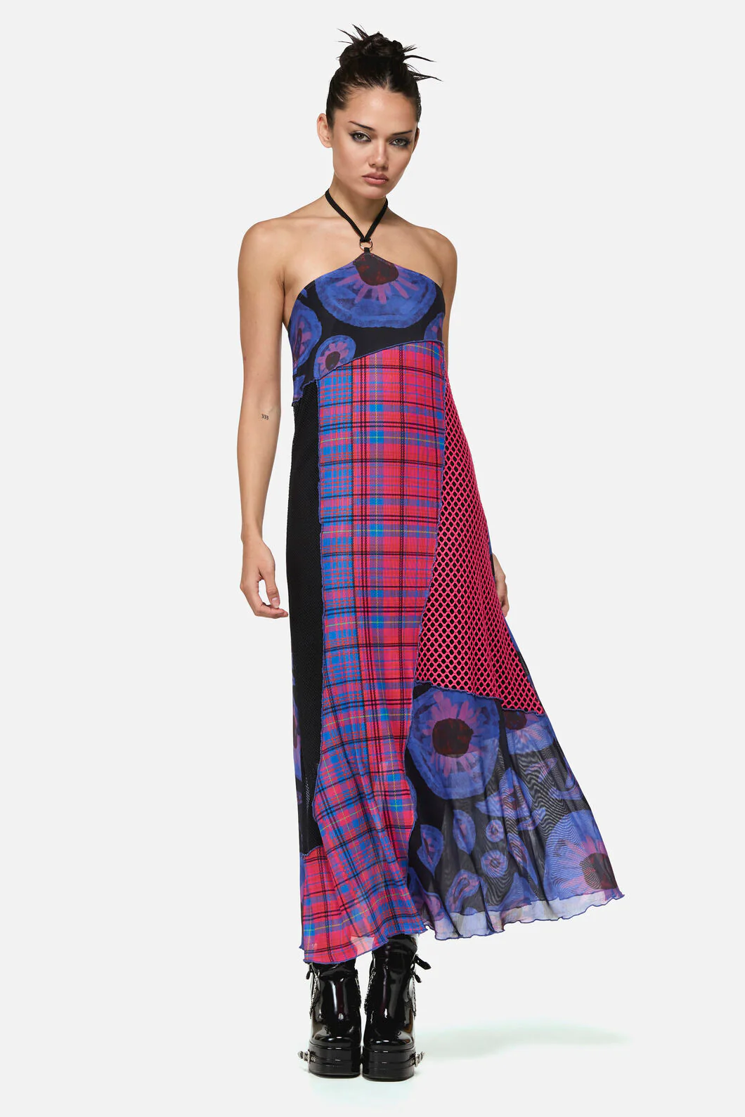 Unseen Patchwork Halter Dress - Image 4