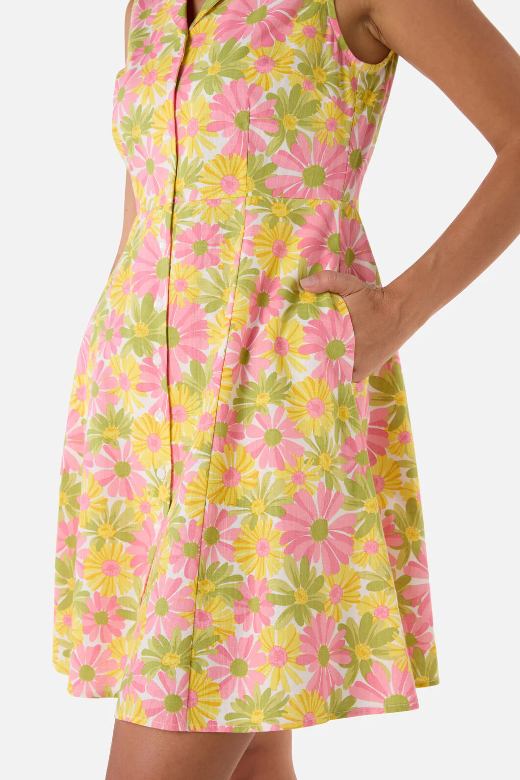 Vintage Daisy Mini Shirt Dress - Image 5