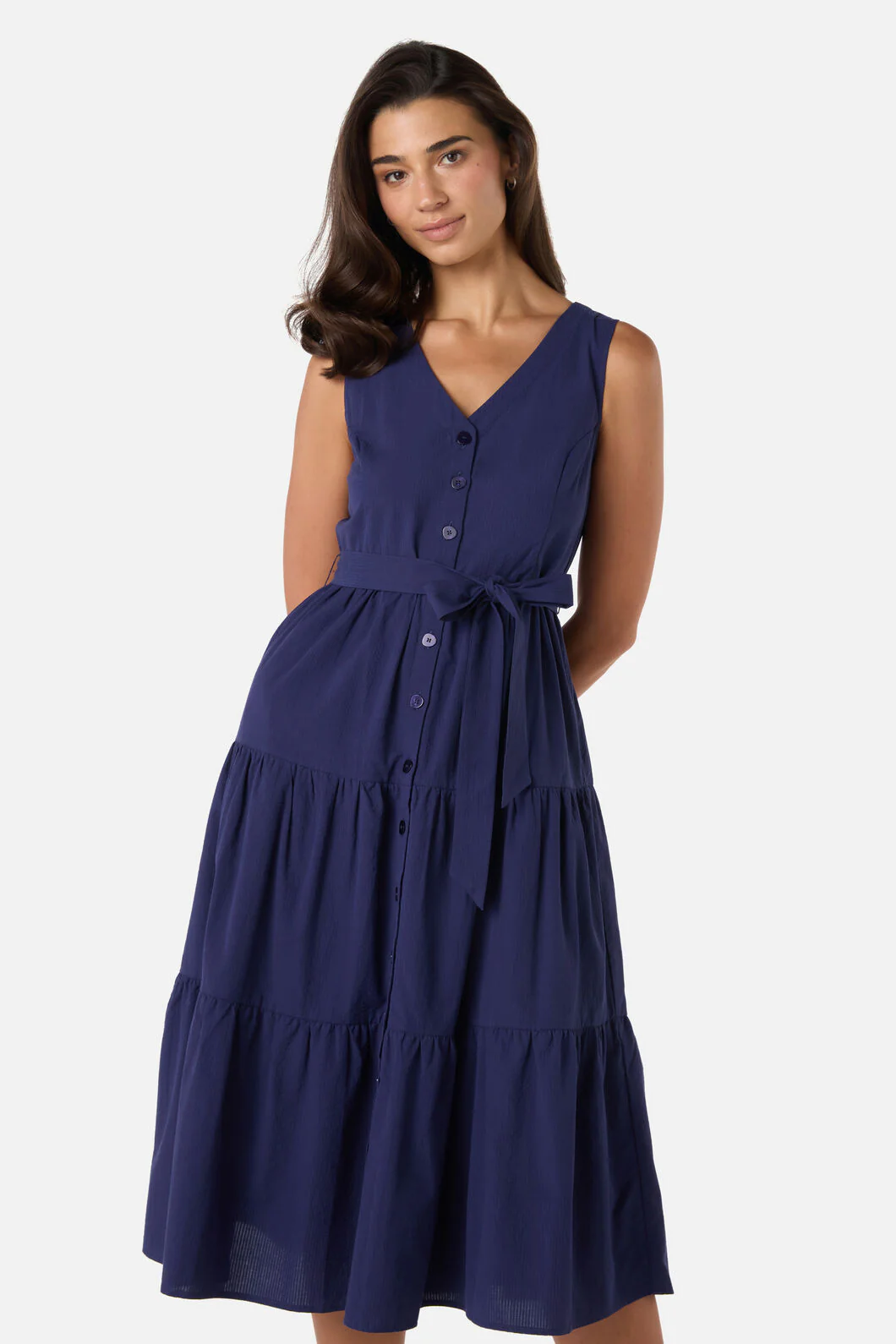 Viola Button Down Midi Dress