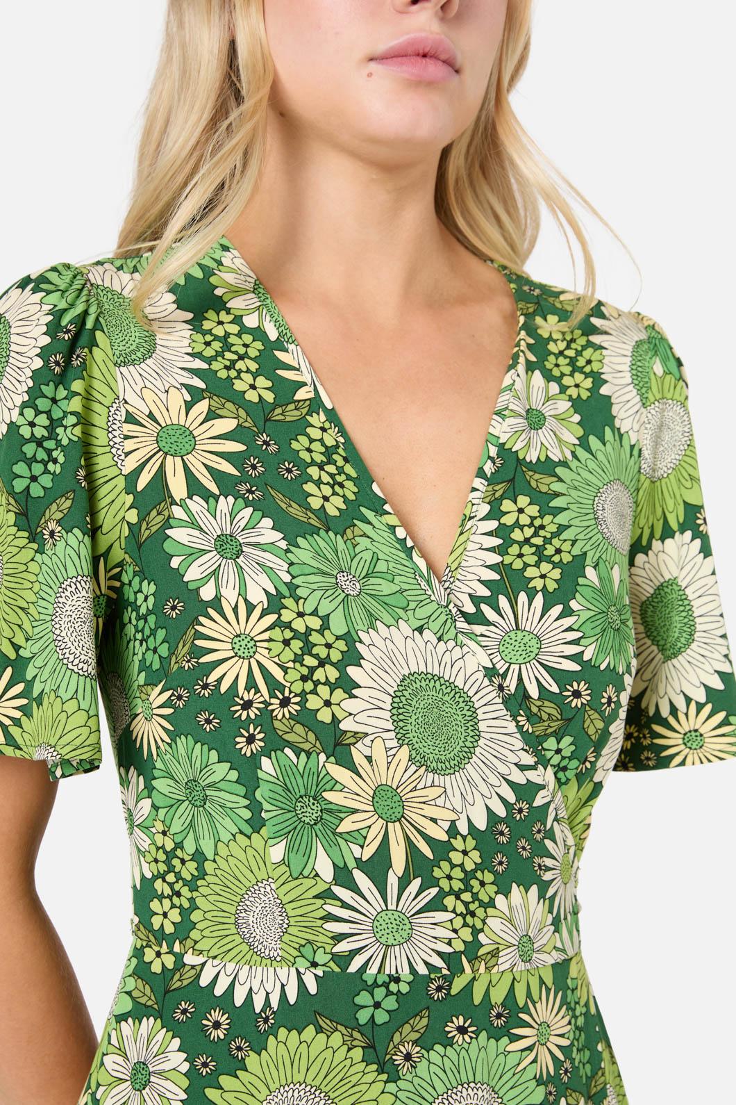 Viva Floral Midi Wrap Dress - Image 9