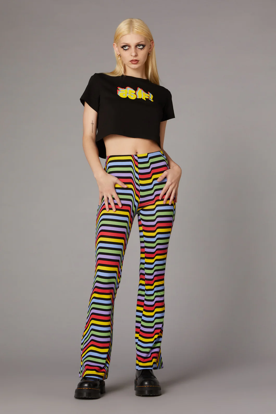 Warped Print Flare Pant - Image 2