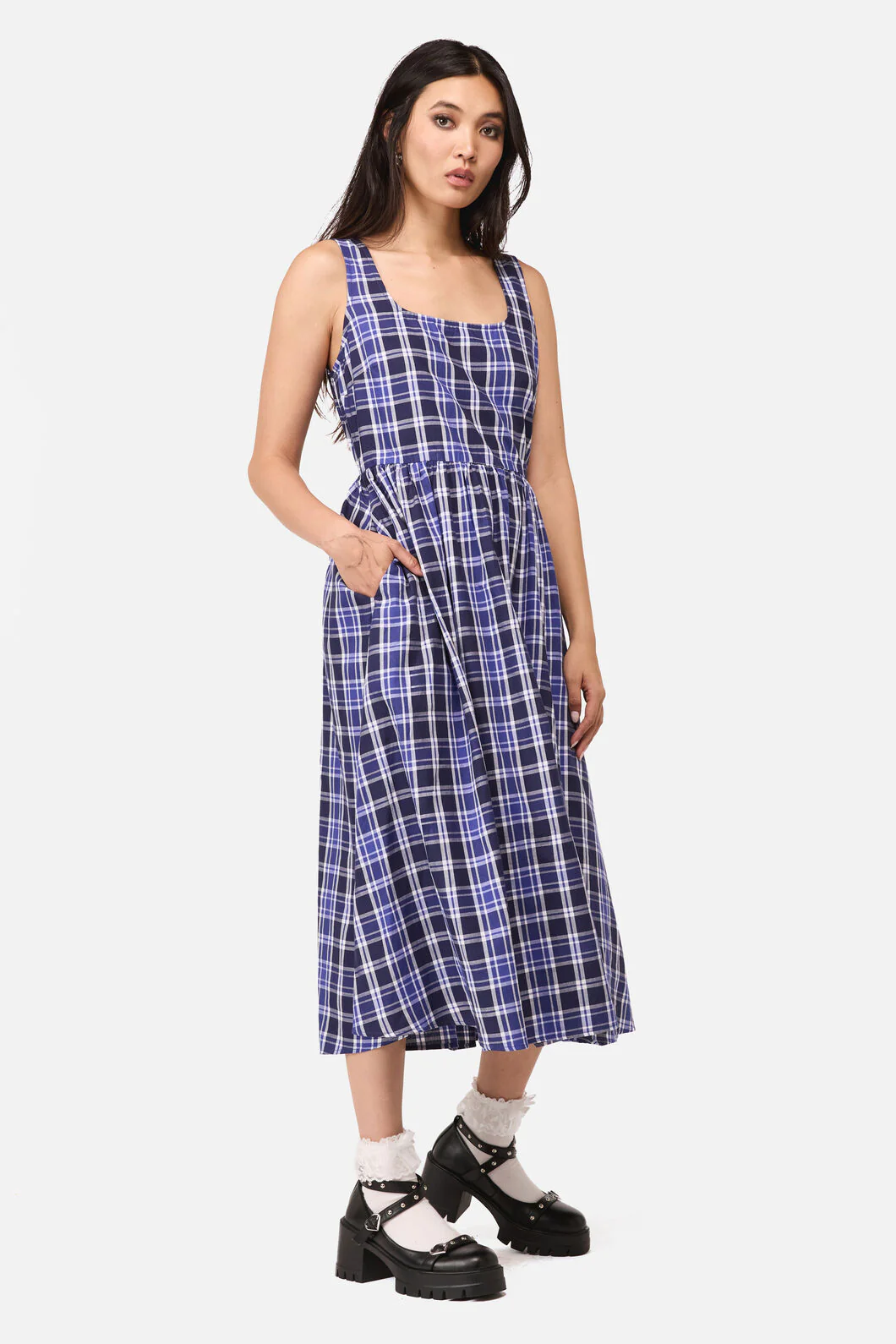 Whirl Tartan Midi Dress - Image 3