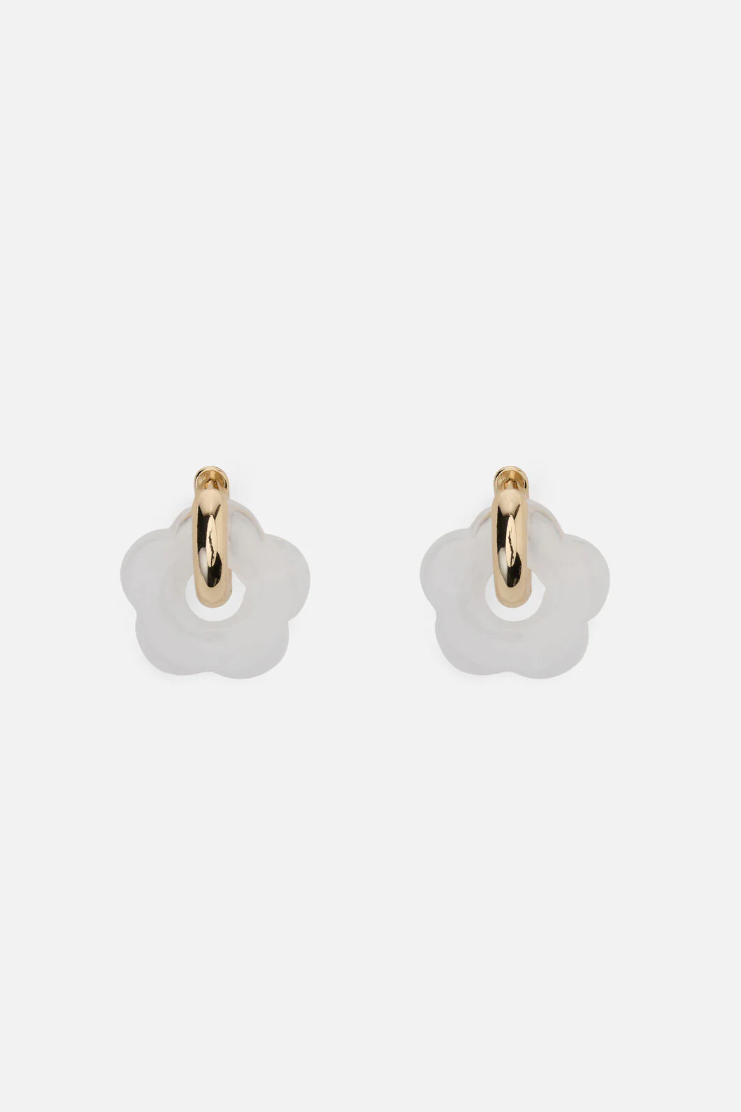 White Hoop Daisy Earrings - Image 3
