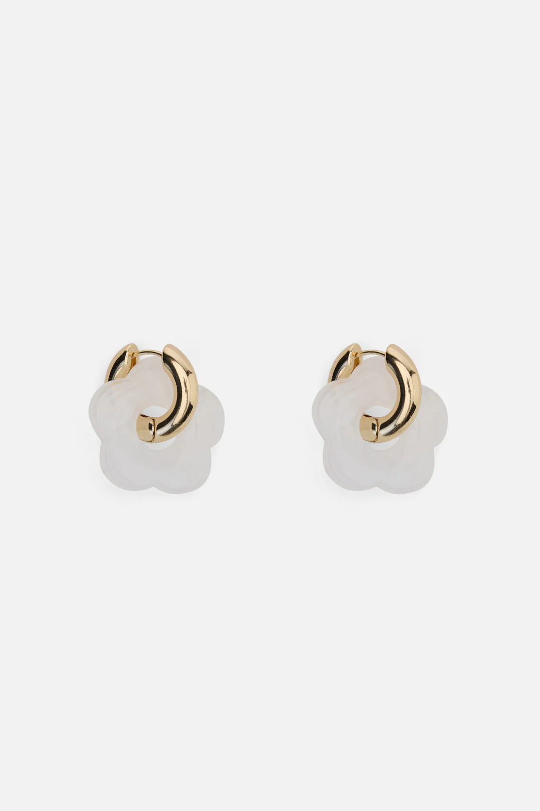 White Hoop Daisy Earrings - Image 4