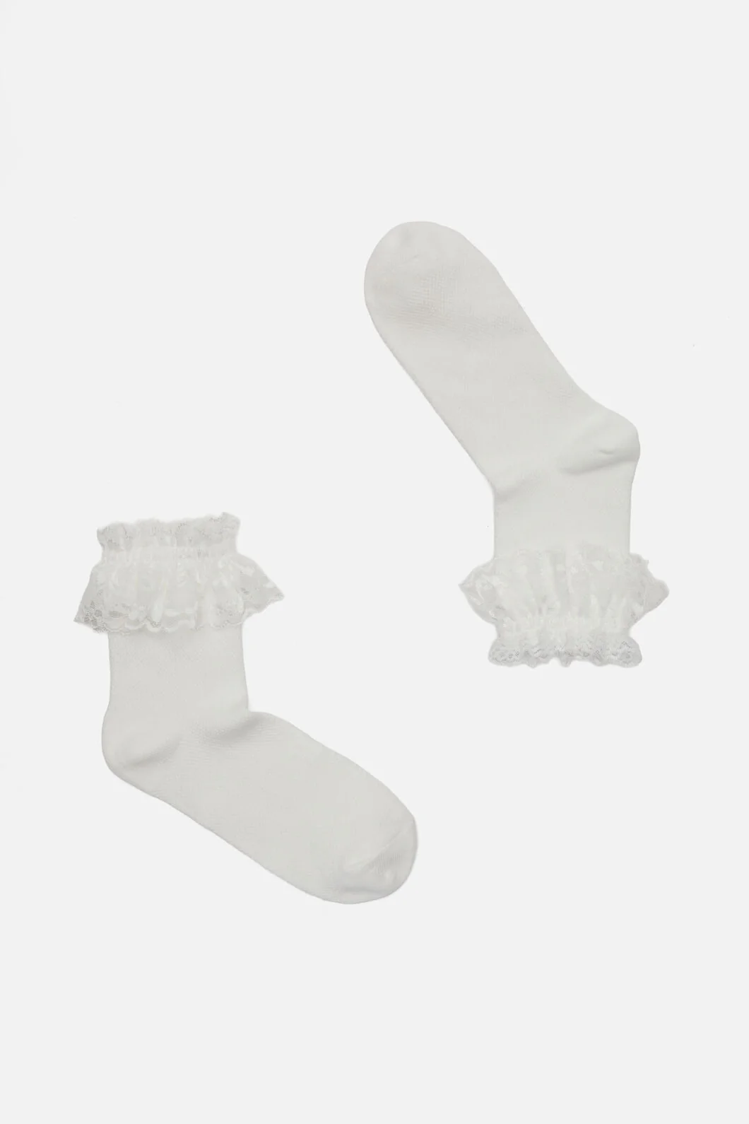 White Lace Top Sock - Image 3
