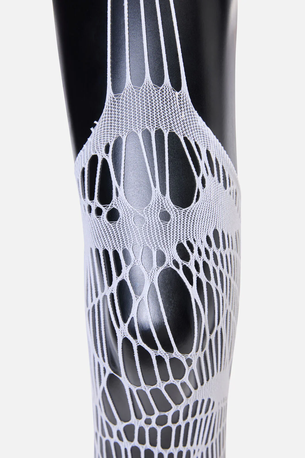 White Shattered Suspender Tights - Image 3