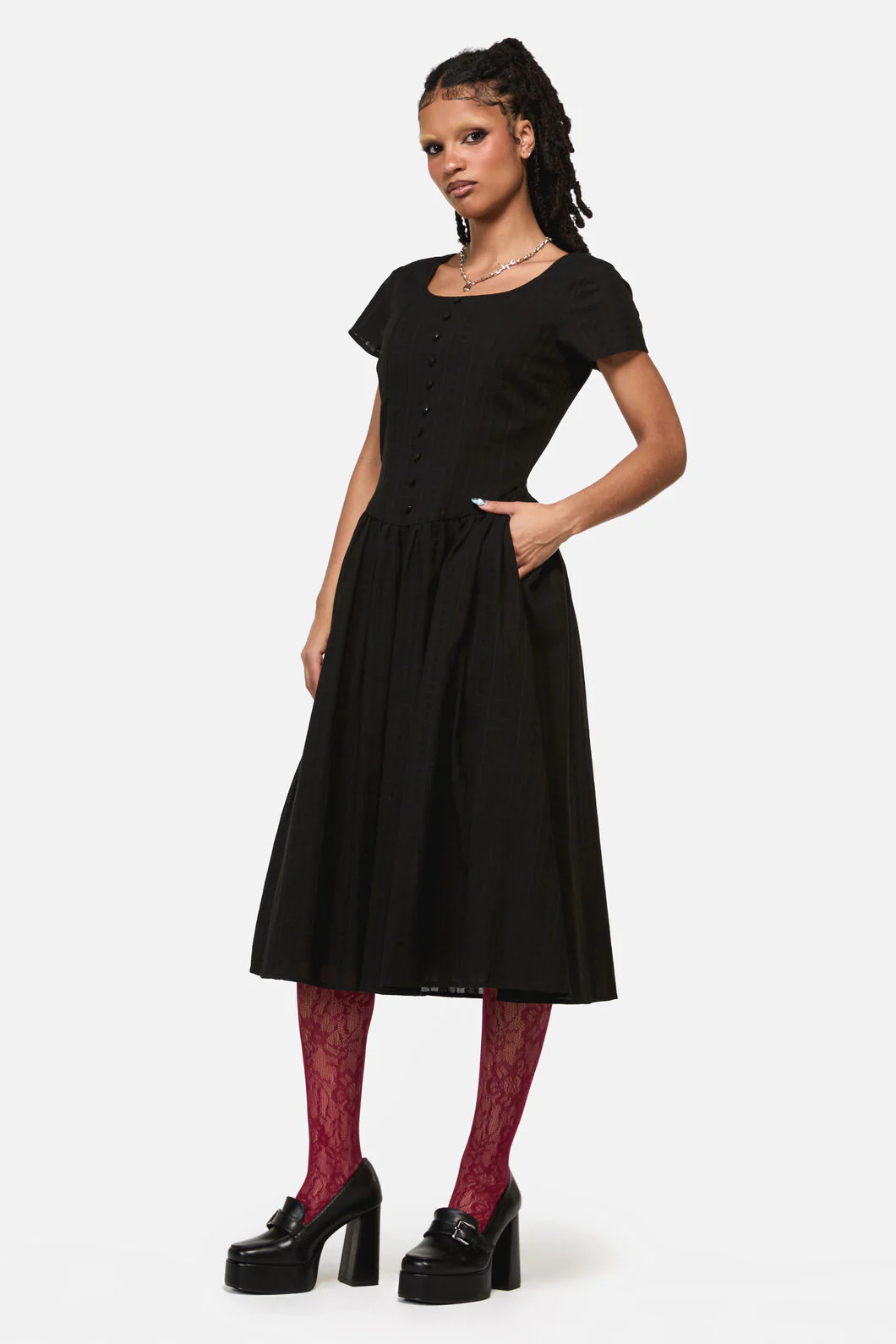 Witches Drop Waist Midi Dress - Image 3