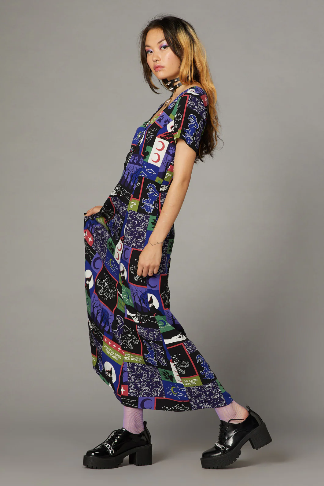 Wolf Pack Print Dress - Image 4