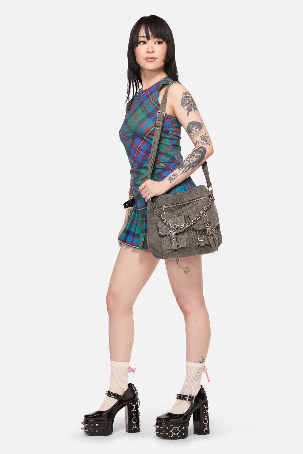 Worn Buckle & Chain Crossbody Bag - Image 2