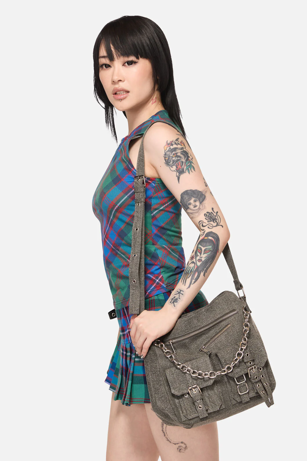 Worn Buckle & Chain Crossbody Bag - Image 4